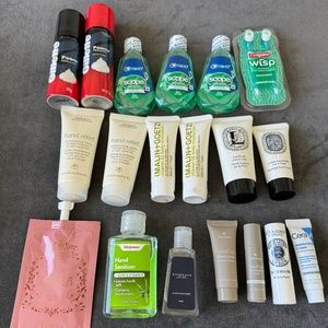 Set of 19 Travel Size Toiletries - Aveda, Malin + Goetz, Diptyque, CeraVe